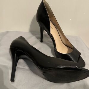 Nine West Black Peep-Toe Heels
